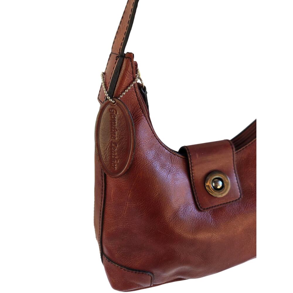 Pelle Studio Y2K Leather Coachella Festival Bag Cognac Brown Baguette Shoulder - Picture 4 of 12